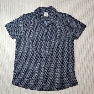 Essex Lane Navy Geometric Button Down Shirt